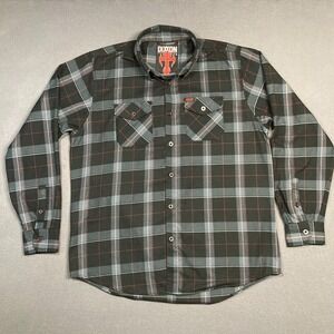 Dixxon Count's Kustoms Shirt Men's XL Black Gray‎ Red Plaid Flannel Button Up
